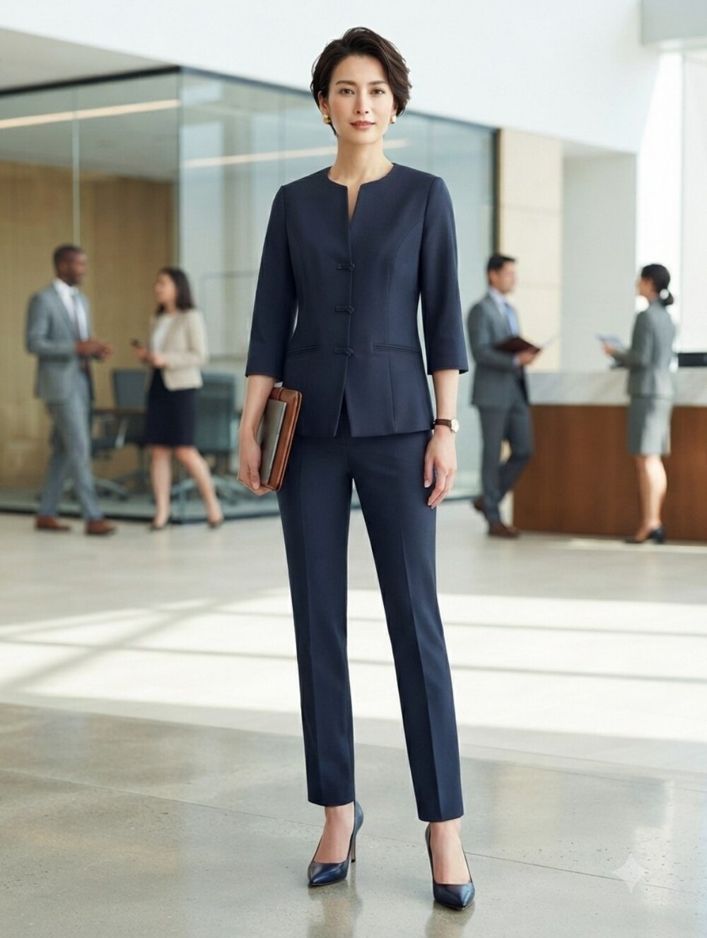 Brooks Brothers Navy Blue Two-Piece Pant Suit Set Size 6